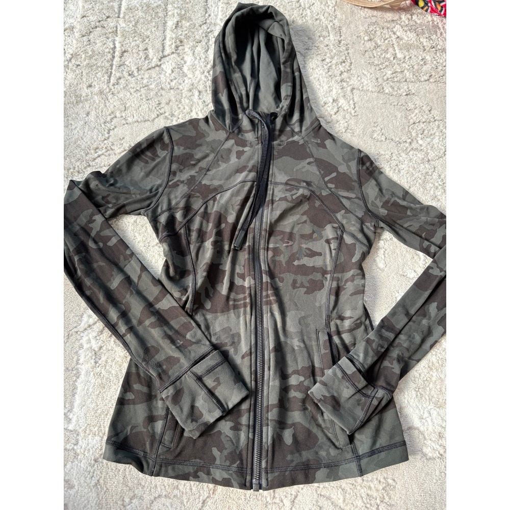 Lululemon Hooded Define Jacket *Nulu in Incognito Camo Multi Gator Green Size 6